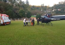 Equipe aeromédica do SARA-SAERFron transporta pacientes de Bormann, Tunápolis e Quilombo para Chapecó