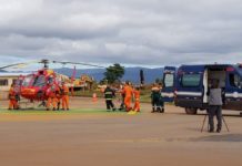 Vale e Corpo de Bombeiros realizam simulado de resgate aéreo em Barão de Cocais, MG