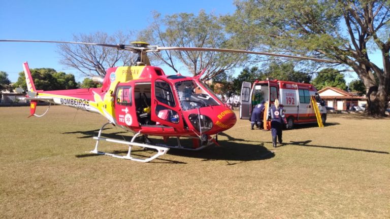 Arcanjo 06 transporta vítima de acidente de trabalho de Campina Verde para Uberlândia, MG