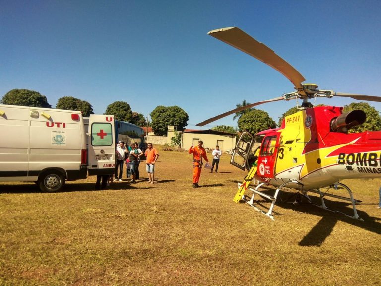 Homem de 61 anos sofre queda de árvore e Arcanjo 06 realiza seu transporte até Uberaba, MG