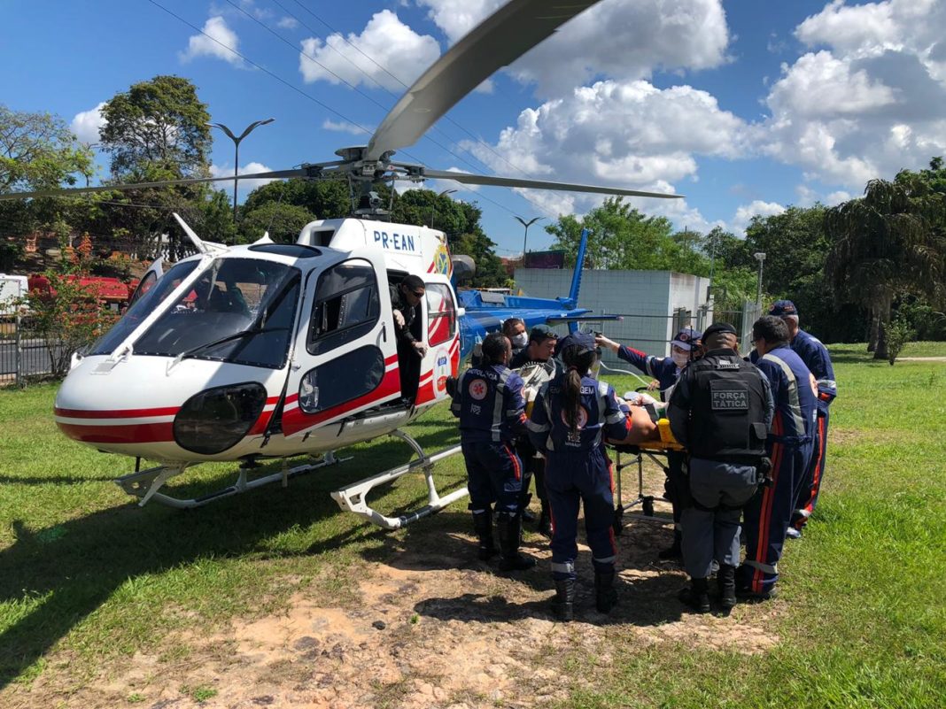 Departamento aéreo da SSP realiza remoção aeromédica de criança vítima de acidente