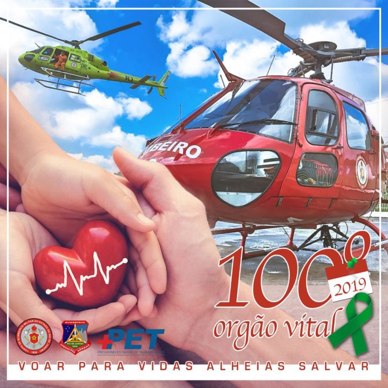 GOA do Corpo de Bombeiros do RJ realiza o 100º transporte de órgão para transplante em 2019