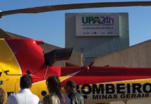 Dois pacientes são transferidos de helicóptero da UPA de Araxá para Uberaba, MG