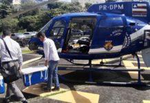 GRAER da PM transporta coração, fígado, rins e córneas de Santo Antônio de Jesus para Salvador, BA