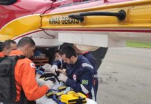 Bebê picado por escorpião é transportado de helicóptero para o Hospital João XXIII, em BH