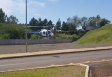 SAMU Aeromédico transporta vítima de acidente de trânsito para o Hospital Universitário de Cascavel, PR