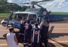 Equipe do helicóptero do SAMU transporta pacientes graves e resgata vítima de atropelamento na PR-369