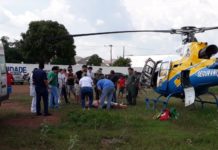Motociclista acidentado na TO-080 é transportado de helicóptero de Paraíso do Tocantins para Palmas