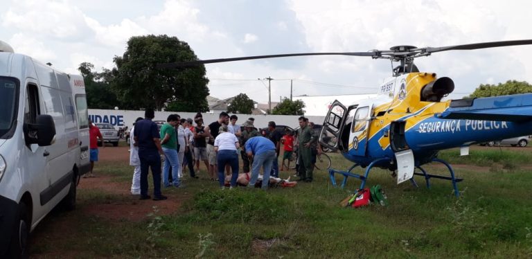 Motociclista acidentado na TO-080 é transportado de helicóptero de Paraíso do Tocantins para Palmas