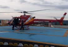 Arcanjo 03 transporta paciente para transplante de rim de Mafra para hospital em Joinville, SC