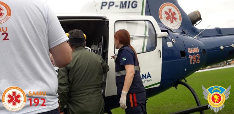 Serviço Aeromédico dos Campos Gerais transporta paciente de Ponta Grossa para Castro, PR