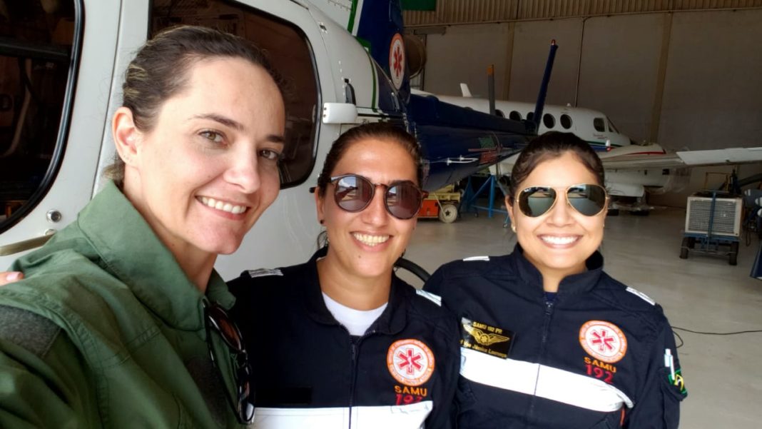 Mulheres poderosas formam a equipe aeromédica do SAMU Regional Norte Novo, PR
