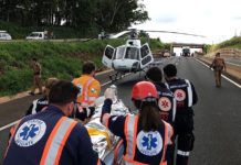 Equipes do SAMU e VIAPAR socorrem idoso gravemente ferido após ser atropelado na BR-376, PR