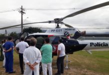 Depois de trombolisado pela equipe médica da UPA de Peruíbe, Águia 10 transporta paciente para São Paulo