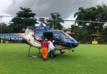 Isolada pelas fortes chuvas, adolescente grávida é socorrida pelo helicóptero da PM em Minas Gerais