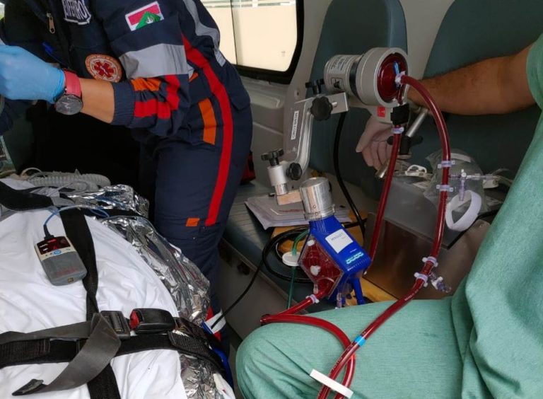 SAMU de Santa Catarina realiza o primeiro transporte aeromédico de paciente utilizando ECMO