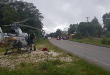 BPMOA e Corpo de Bombeiros socorrem vítimas de acidente na BR-476 em Bocaiúva do Sul, PR