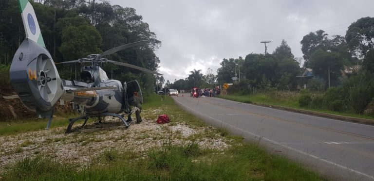 BPMOA e Corpo de Bombeiros socorrem vítimas de acidente na BR-476 em Bocaiúva do Sul, PR