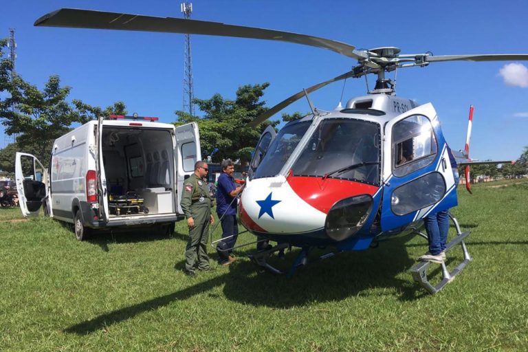Equipe do GRAESP transporta militar ferido em acidente na BR-163 para hospital em Novo Progresso, PA