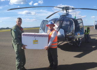 Secretaria de Saúde do Paraná com apoio dos helicópteros do BPMOA distribui mais 368 mil doses de vacina contra a gripe no Estado