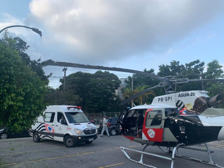 Águia 20 da PM de São Paulo sofre incidente durante pouso em missão de transporte de coração
