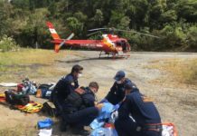 Vítima de acidente de trânsito é resgatada pela equipe aeromédica do Arcanjo 01 em Alfredo Wagner, SC