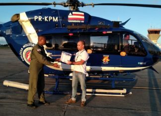 Grupamento Aéreo da Polícia Militar da Bahia dá suporte aos trabalhos de combate à pandemia de COVID-19