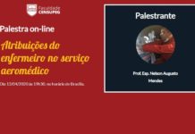 Faculdade Censupeg realizará videoaula sobre as atribuições do enfermeiro no serviço aeromédico