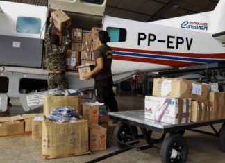 Equipamentos de proteção são transportados para Santarém por avião do GRAESP