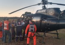 Bombeiros, SAMU e SARA/SAERFRON resgatam homem que caiu de árvore em área rural de Xanxerê, SC