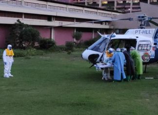 Equipe aeromédica do Saúde 01 transporta 2º paciente suspeito de COVID-19 para o HRBA, em Santarém