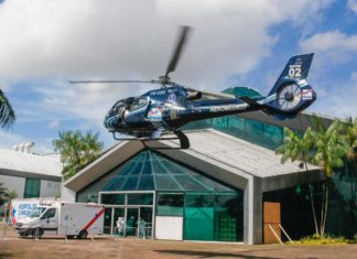 Paciente com suspeita de COVID-19 é transportada de helicóptero de Muaná para Belém, PA