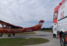 Recém-nascido com problemas cardíacos é transportado de avião para tratamento em Joinville, SC