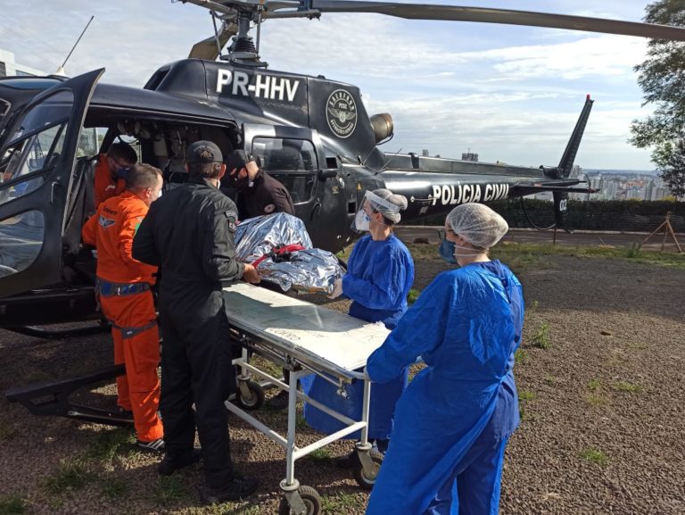 Serviço Aeromédico de Chapecó transporta paciente com suspeita de Acidente Vascular Cerebral
