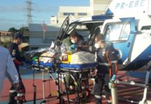 SAMU e NOTAER socorrem mulher vítima de disparo de arma de fogo para hospital em Cariacica, ES