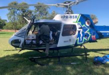 Equipe aeromédica do SAMU resgata criança picada por escorpião amarelo em Colorado, PR