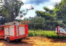 Com apoio do Resgate 03, bombeiros socorrem ciclista ferido em área rural do Distrito Federal