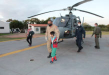 Criança indígena é socorrida por helicóptero da Marinha e levada a Santa Casa de Corumbá, MS