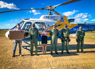Secretaria da Saúde do Tocantins transporta ventilador pulmonar com apoio de aeronave do CIOPAER