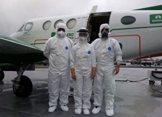 Unimed Aeromédica treina equipes e investe em equipamentos para transportar pacientes com COVID-19