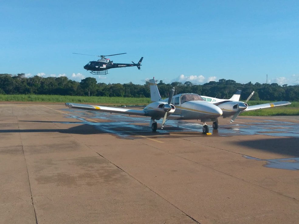 Aeronave chegou a Santarém no sábado (6) — Foto: Jaderson Moreira TV Tapajós