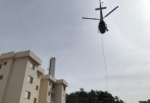 Zelador passa mal em caixa d’água e é resgatado por bombeiros, GRAU e equipe do Águia 05 em Cabreúva, SP