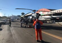 Vítima de acidente de trânsito é resgatada por equipe aeromédica em Chapecó, SC
