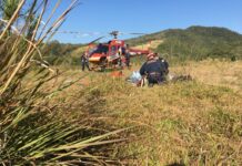 Após sofrer queda em trilha, motociclista é resgatado por bombeiros em Imarui, SC