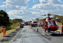Grave acidente da BR-050 mobiliza socorristas da concessionária e do Corpo de Bombeiros de Minas Gerais