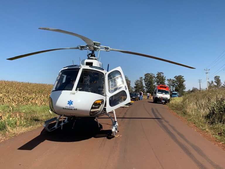 Idosa de 73 anos é resgatada por bombeiros e equipes do SAMU em Nova Santa Rosa, PR