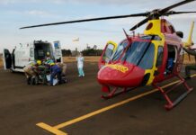 Vítima de queimadura e outra ferida com faca são resgatadas por bombeiros e SAMU, em Goiás