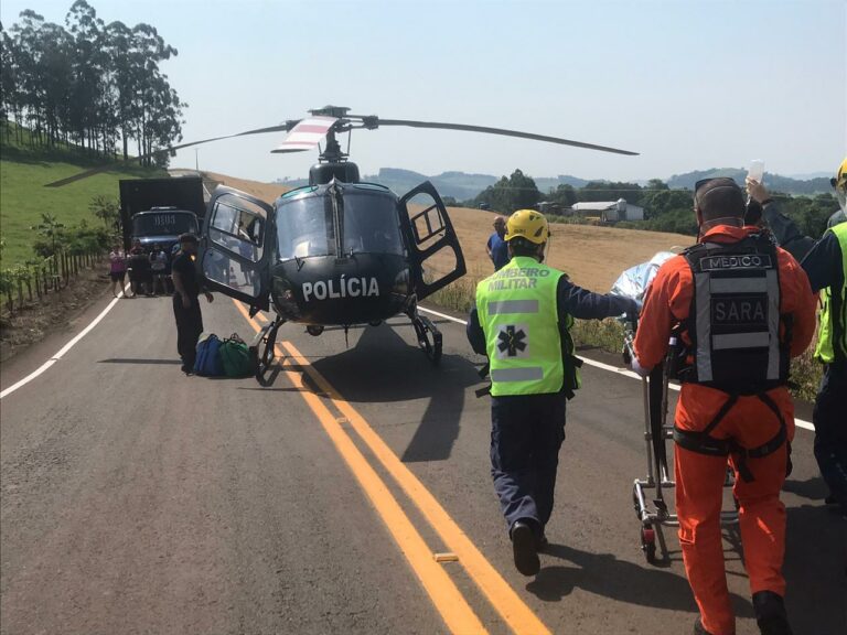 Serviço Aeromédico do Oeste Catarinense é acionado para duas ocorrências de resgate no mesmo dia