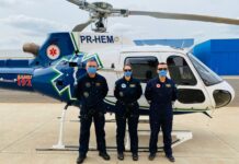 Médicos e enfermeiros do SAMU 192 utilizam macacões de voo antichama em operações aeromédicas no PR