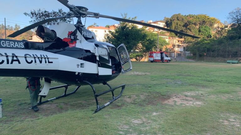 Criança picada por escorpião é transportada em helicóptero da Polícia Civil para hospital em BH